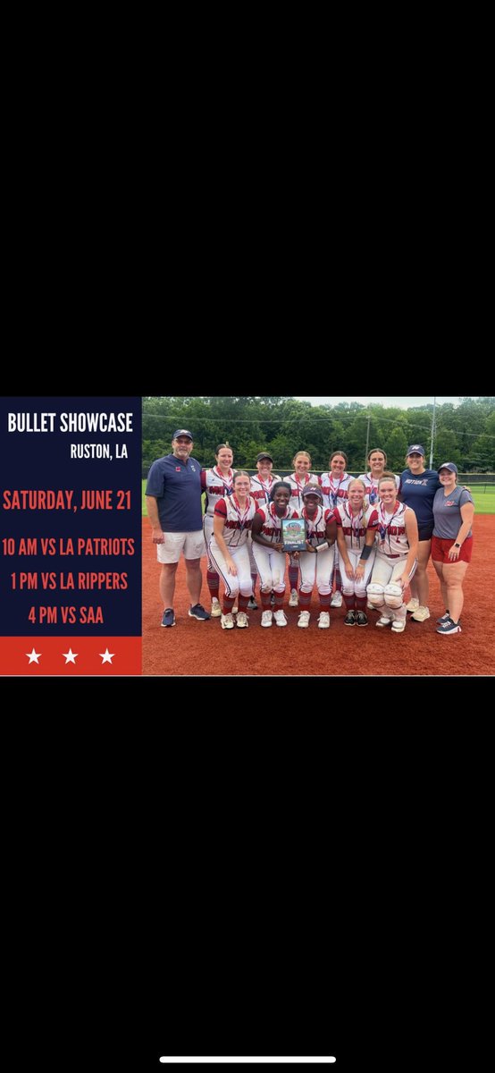 Motion X is back in action this weekend in Ruston, LA! 🥎🥎Here is our Saturday schedule ⬇️ Let’s go girls❤️💙All Gas No Brakes🔥 <a href="/BriannaDollar/">Brianna Dollar</a> <a href="/Plummer_07/">Plummer</a> <a href="/Mgrz23/">mike grzanich</a> <a href="/CoachMegan_10/">Megan Robertson</a>