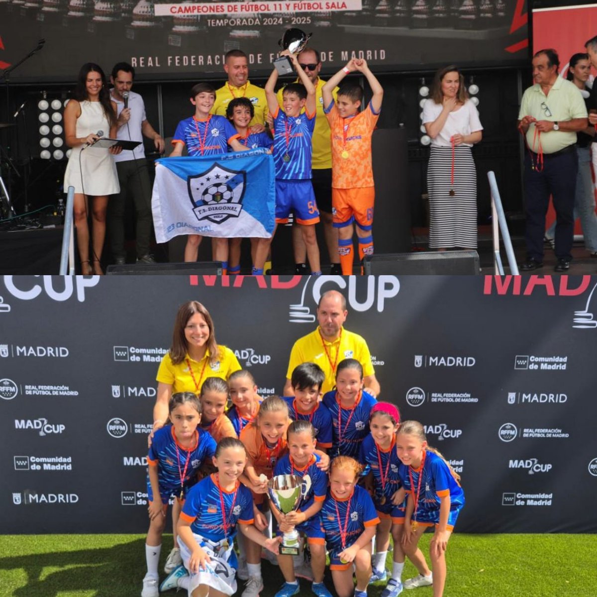 FS Diagonal (@fsdiagonal) on Twitter photo Hoy tocó ir a la plaza de España de Madrid a que nuestros campeones recogieran sus títulos de campeones de <a href="/RFFM_FutbolSala/">Comité de Fútbol Sala - RFFM</a>
Las benjamines campeonas de liga grupo Único y el Alevin A campeón del grupo C
Enhorabuena equipazos!!!
#familiadiagonal
<a href="/AytoParla/">Ayuntamiento de Parla</a>
<a href="/RFFM_oficial/">RFFM</a> Hoy tocó ir a la plaza de España de Madrid a que nuestros campeones recogieran sus títulos de campeones de <a href="/RFFM_FutbolSala/">Comité de Fútbol Sala - RFFM</a>
Las benjamines campeonas de liga grupo Único y el Alevin A campeón del grupo C
Enhorabuena equipazos!!!
#familiadiagonal
<a href="/AytoParla/">Ayuntamiento de Parla</a>
<a href="/RFFM_oficial/">RFFM</a>