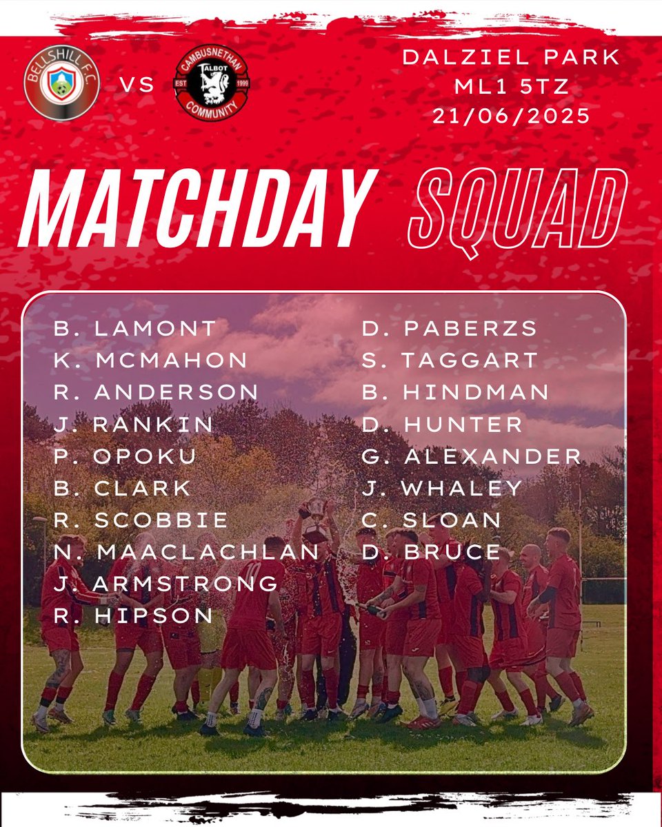 Tomorrow’s matchday squad!

Mon the Hill 🔴⚫️