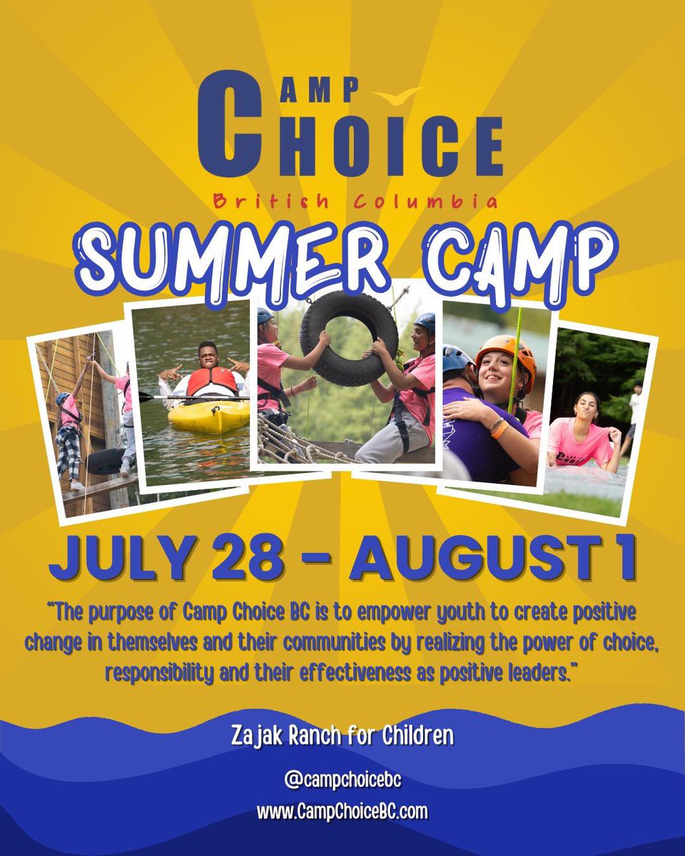 Kal Dosanjh (@kal_dosanjh) on Twitter photo Kidsplay Youth Foundation would like to send 4 boys and 4 girls to Camp Choice Summer Camp! There is no cost. All candidates must submit their request to attend before June 25th, 2025. Please send email to:
apply@kidsplayfoundation.com
<a href="/KidsPlayFounda1/">KidsPlayFoundation</a> <a href="/CampChoice/">Official Camp Choice BC</a> Kidsplay Youth Foundation would like to send 4 boys and 4 girls to Camp Choice Summer Camp! There is no cost. All candidates must submit their request to attend before June 25th, 2025. Please send email to:
apply@kidsplayfoundation.com
<a href="/KidsPlayFounda1/">KidsPlayFoundation</a> <a href="/CampChoice/">Official Camp Choice BC</a>
