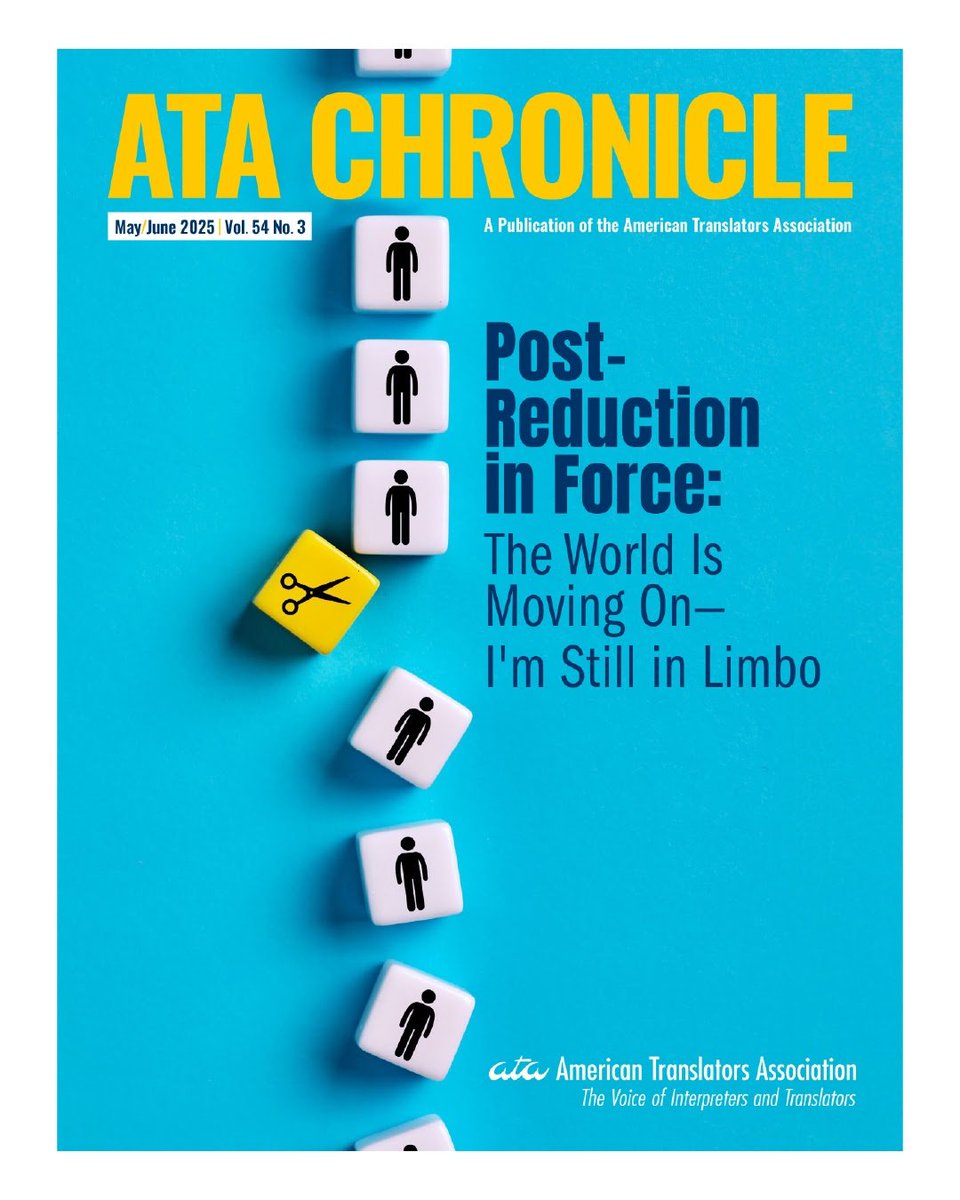 The May-June Issue of The ATA Chronicle is now available! Members can log in and find it on the Chronicle-Online site at ata-chronicle.online.

Check it out to stay up to date with the world of language services! 🤩

#Translation #Interpreting #Ai #Certification #xl8 #1nt