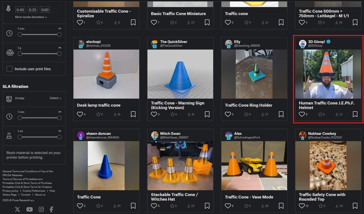 zachary3dprints's tweet image. This is soooo funny! What are the odds?
Looking on @printablescom for some traffic cones from our @Traxxas RC's... and finding this amazing guy:
From @3DGloop
