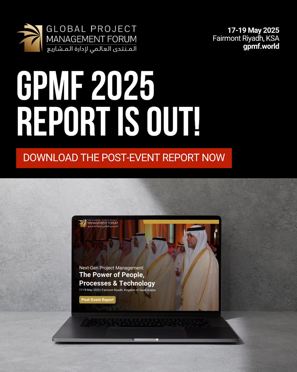 Global Project Management Forum (@gpmforum) on Twitter photo Missed the moments but want the message?
Check out the GPMF 2025 Post-Event Report and discover how people, process, and technology came together to shape the future of project management.
Download the post event report now: drive.google.com/file/d/1wEIREA…
#GPMF2025 #Riyadh Missed the moments but want the message?
Check out the GPMF 2025 Post-Event Report and discover how people, process, and technology came together to shape the future of project management.
Download the post event report now: drive.google.com/file/d/1wEIREA…
#GPMF2025 #Riyadh