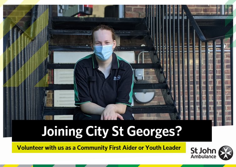 SJA London Bridge (@sjalondonbridge) on Twitter photo Are you a cadet joining <a href="/CityStGeorges/">City St George's, University of London</a> in September? Join us as a <a href="/SJA_Students/">SJA Student Volunteering</a> volunteer Community First Aider or Youth Leader.
We're a busy network covering events from <a href="/Arsenal/">Arsenal</a>
and <a href="/ChelseaFC/">Chelsea FC</a> to <a href="/WestHam/">West Ham United</a> and more. Are you a cadet joining <a href="/CityStGeorges/">City St George's, University of London</a> in September? Join us as a <a href="/SJA_Students/">SJA Student Volunteering</a> volunteer Community First Aider or Youth Leader.
We're a busy network covering events from <a href="/Arsenal/">Arsenal</a>
and <a href="/ChelseaFC/">Chelsea FC</a> to <a href="/WestHam/">West Ham United</a> and more.