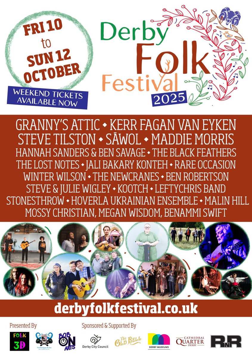 We are very pleased to be playing at <a href="/DerbyFolk/">Derby Folk Festival</a> in October. Really honoured to be part of such a fantastic line up including: <a href="/grannysattic3/">Granny's Attic</a>, <a href="/STilston/">Steve Tilston</a>, <a href="/HannahBenMusic/">Hannah Sanders & Ben Savage</a>, <a href="/kerrfagan/">Nancy Kerr & James Fagan</a>, <a href="/winter_wilson/">Winter Wilson</a>, <a href="/BlackFeathersUK/">The Black Feathers</a> &amp; <a href="/thelostnotes3/">thelostnotes</a>.
Tickets on sale now. derbyfolkfestival.co.uk/tickets/