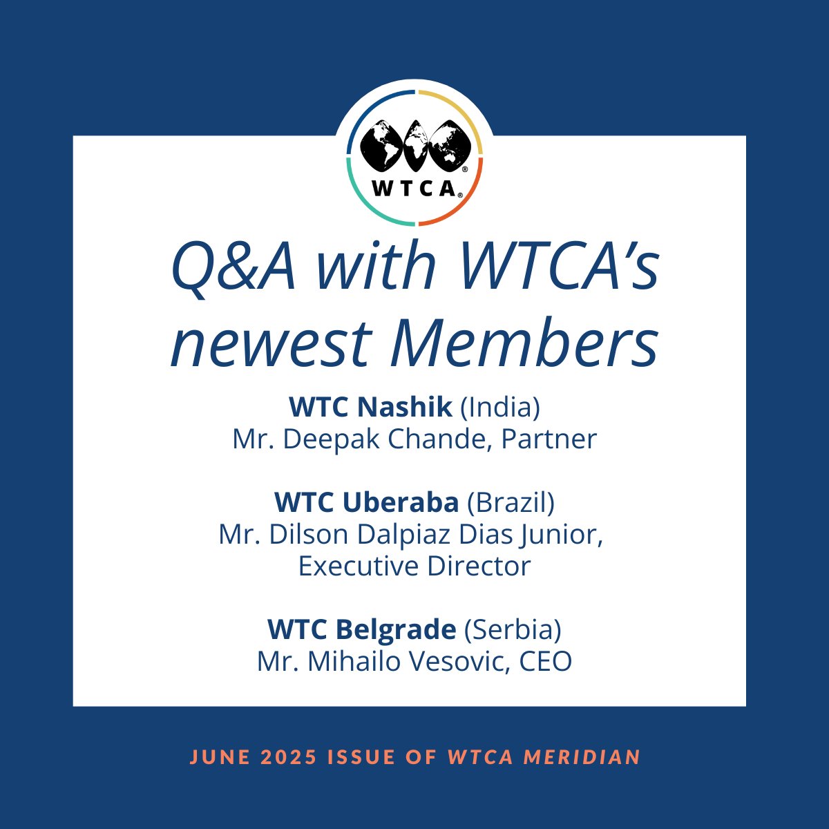 WTCA (@wtca) on Twitter photo 📰Did you miss the June 2025 "Impact of the #WTCBrand Issue" of the #WTCAMeridian e-newsletter? This edition ft. an article on 🤝 "The Power of the WTC Brand: Spotlight on #WTCBoston & @WTCMumbai” & more! 🌐👉 bit.ly/4nd3j5O. #ConnectingBusinessesGlobally 📰Did you miss the June 2025 "Impact of the #WTCBrand Issue" of the #WTCAMeridian e-newsletter? This edition ft. an article on 🤝 "The Power of the WTC Brand: Spotlight on #WTCBoston & @WTCMumbai” & more! 🌐👉 bit.ly/4nd3j5O. #ConnectingBusinessesGlobally