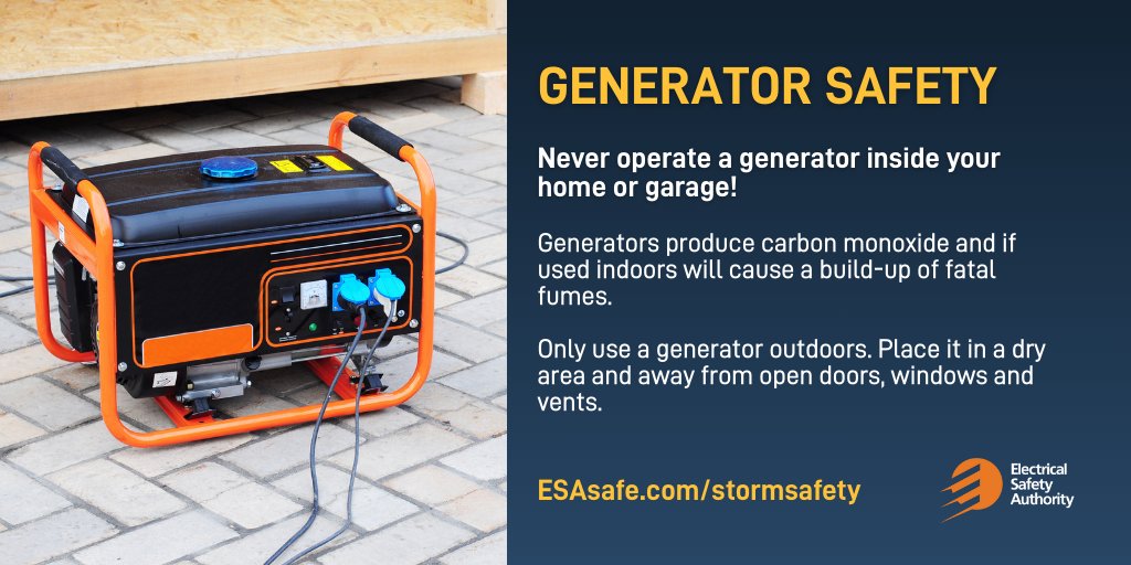 Thinking about buying a generator for your home or cottage? It’s important to understand the safety requirements. Check out ESA’s helpful tips for buying and using portable generators: bit.ly/2HW9v32