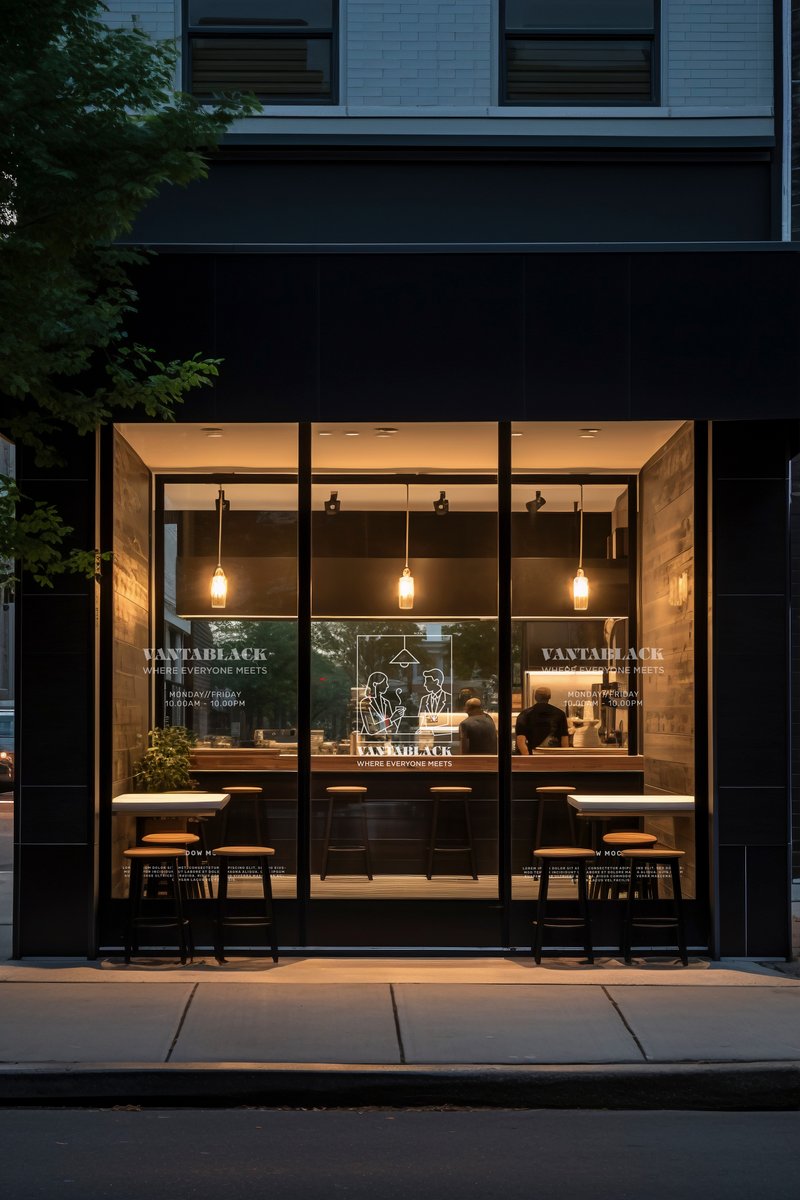 Vantablack Coffee için tasarladığımız 3. alternatif logoda, markanın business odaklı yönünü vurgulayan sade ve net bir görsel dil kullandık.👇👀