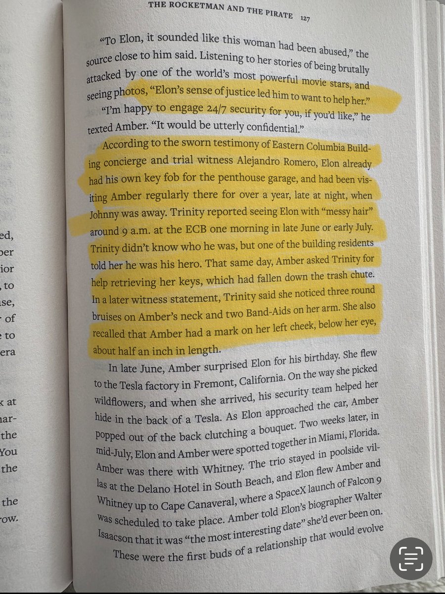 adam_waldman's tweet image. According to the book, I’m “Johnny’s Svengali” (sinister influencer), while Elon Musk has a “sense of justice.”
The book then spends 1 paragraph glossing over shocking deposition testimony they don’t understand from Eastern Columbia Building concierge chief Trinity Esparza.