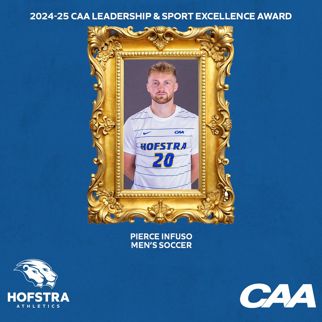 Hofstra Men's Soccer (@hofstramsoc) on Twitter photo ๐ฅ Pierce Infuso - <a href="/CAASports/">Coastal Athletic Association</a> Leadership and Sport Excellence Award winner for menโs soccer! ๐ฅ
#PrideOfLI ๐ฅ Pierce Infuso - <a href="/CAASports/">Coastal Athletic Association</a> Leadership and Sport Excellence Award winner for menโs soccer! ๐ฅ
#PrideOfLI