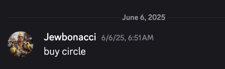 Jewbonacci's tweet photo. $CRCL I don't make a lot of calls as it's not my style.  I like to trade the middle and then sell or buy after inertia either accelerates or exhausts.  But this one was a little obvious.  Long-term hold but TP'ing along the way. https://t.co/iTfSWwrc3H