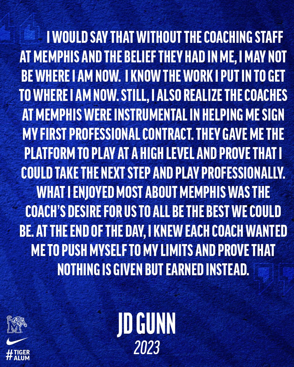 MemphisMSoccer's tweet image. Hear about the impact Memphis made on JD Gunn ๐งค
After spending his final season as a Tiger, Gunn signed with @NERevolution2 and was called up to the Panama National Team in 2024!
#GoTigersGo | #TigerAlum