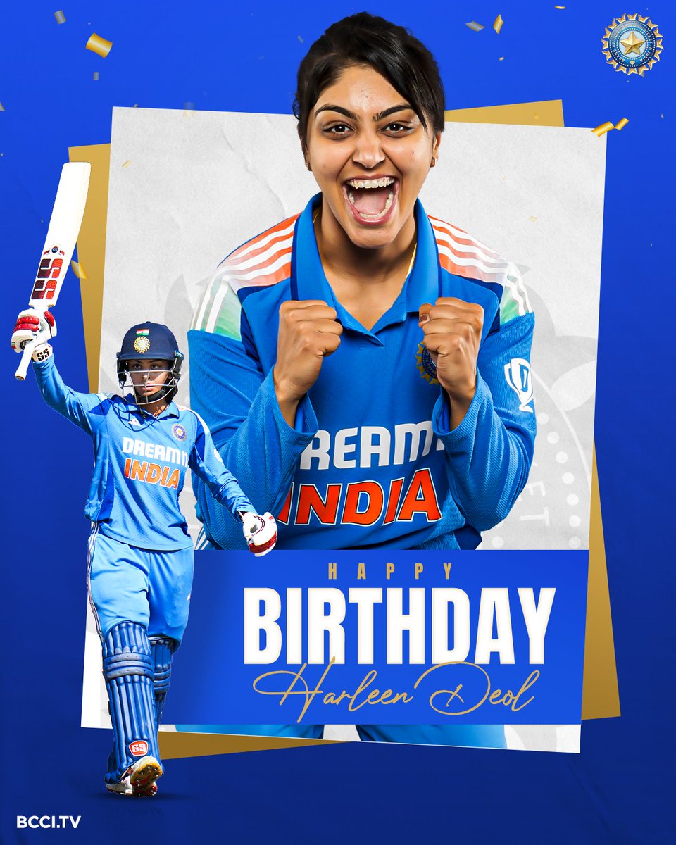 BCCI Women (@bcciwomen) on Twitter photo Here's wishing Harleen Deol a very Happy Birthday ๐๐
#TeamIndia | <a href="/imharleenDeol/">Harleen Kaur Deol</a> Here's wishing Harleen Deol a very Happy Birthday ๐๐
#TeamIndia | <a href="/imharleenDeol/">Harleen Kaur Deol</a>