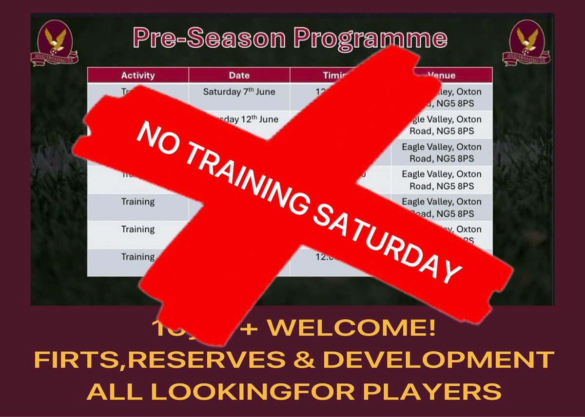 With high temperatures forcast we are not training tomorrow! 🦅