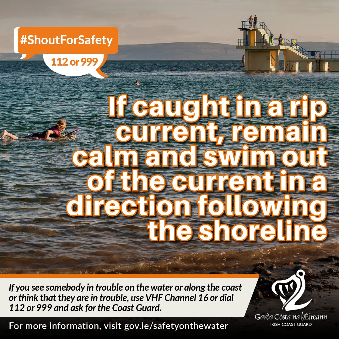 IrishCoastGuard's tweet image. ☀️ Stay Safe on the Water This Sunny Weekend 🌊

⚠️ 🏄 Rip currents are the leading surf hazard for all beachgoers

Rip currents typically form at low spots or breaks in sandbars, and also near structures such as groynes, jetties and piers

🔗 gov.ie/en/safety-on-t…