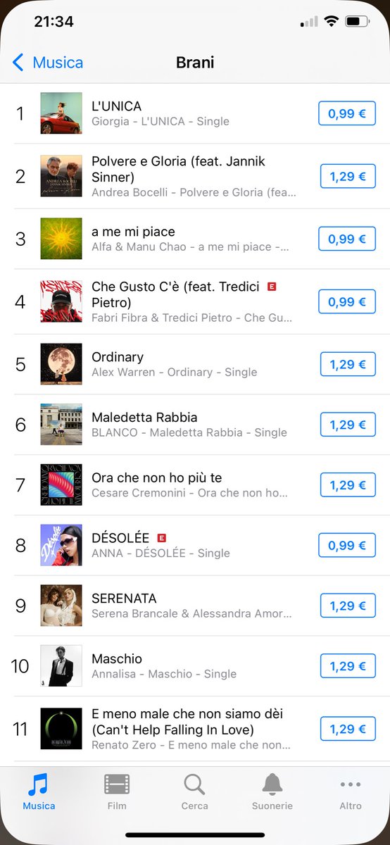 shards_music's tweet photo. “L’UNICA” di @Giorgia al #1 su iTunes ❤️❤️
Meritatissimo !!!
#giorgia #lunica #musica https://t.co/vn16Dpidfh