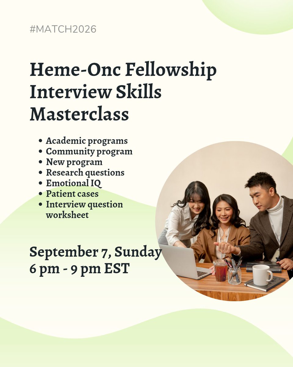 hemeoncfellow's tweet image. Our annual interview skills masterclass will be held on Sunday, September 7th from 6 pm till 9 pm with Q and A session with at the end.