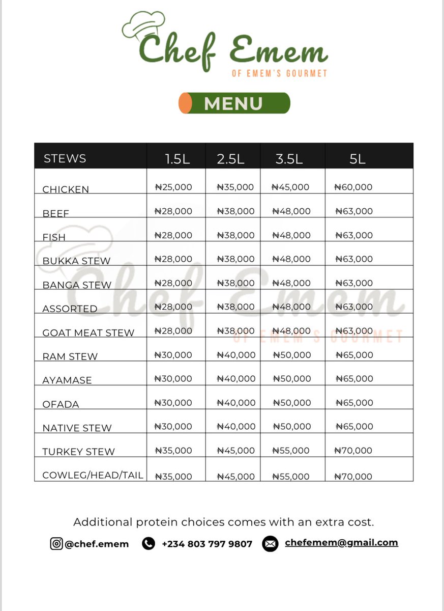 chef_emem's tweet image. M E N U 

A thread 🪡 

1/2