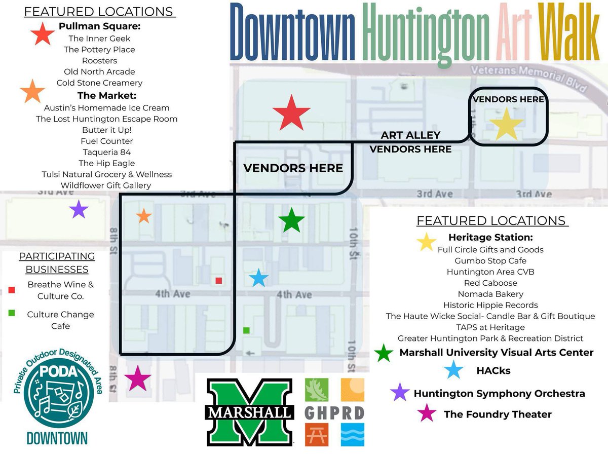 TONIGHT @ 5PM: the first Downtown Huntington Art Walk of the summer!! #HuntingtonWV