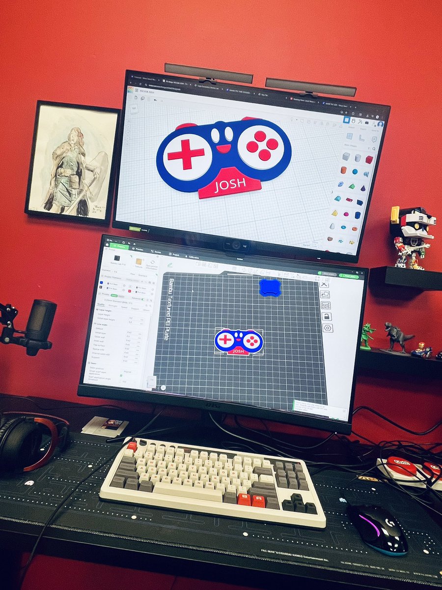 Just getting ready with some #3dprinted name tags for the crew <a href="/TooManyGames/">TooManyGames</a> next #Friday-#Sunday Come by the booth IA5 and check out the finished product.  <a href="/BambulabGlobal/">Bambu Lab</a>