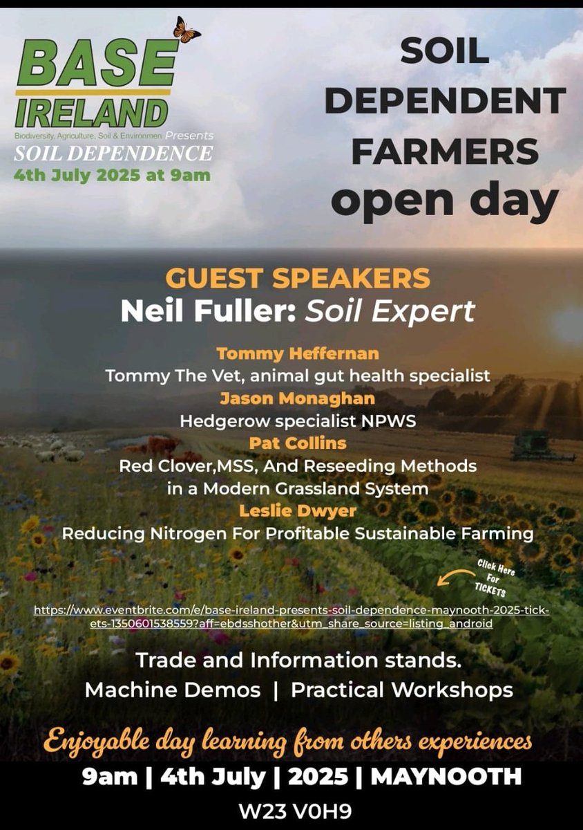 Highly recommend this open day for farmers looking to learn about soil health and its knock-on effects on plant, animal and human health. Friday July 4th - mark it in the diary!
#baseire