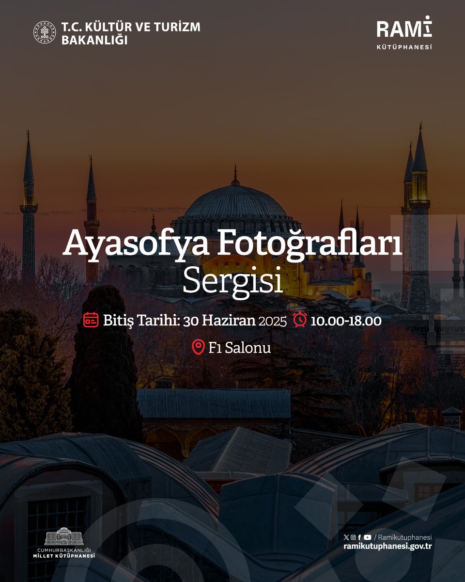 Tarih boyunca pek çok medeniyete tanıklık etmiş görkemli yapı Ayasofya, ihtişamıyla hayranlık uyandırmaya devam ediyor. 🤩

Şimdi bu görkemli yapıyı, fotoğraf kareleriyle yeniden keşfetme zamanı! Rami Kütüphanesi’nde başlayacak “Ayasofya Fotoğrafları Sergisi”, bu tarihi yapının
