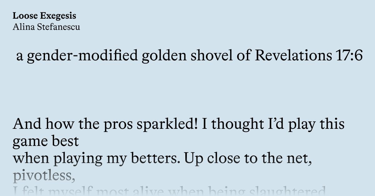 Poetry from Baffler no. 79: “Loose Exegesis” by Alina Stefanescu
thebaffler.com/poems/loose-ex…