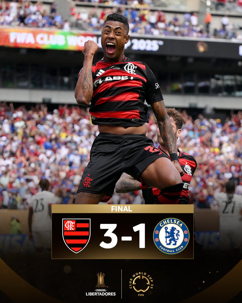 CONMEBOL Libertadores (@libertadores) on Twitter photo 🔝 ¡El fútbol sudamericano lo hizo otra vez!
⚫️🔴 <a href="/Flamengo/">Flamengo</a> se lo dio vuelta al <a href="/ChelseaFC/">Chelsea FC</a>, lo venció 3-1 y es el líder del Grupo D de la <a href="/FIFACWC/">FIFA Club World Cup</a> con puntaje perfecto.
⭐ CONMEBOL #Libertadores #GloriaEterna #FIFACWC 🔝 ¡El fútbol sudamericano lo hizo otra vez!
⚫️🔴 <a href="/Flamengo/">Flamengo</a> se lo dio vuelta al <a href="/ChelseaFC/">Chelsea FC</a>, lo venció 3-1 y es el líder del Grupo D de la <a href="/FIFACWC/">FIFA Club World Cup</a> con puntaje perfecto.
⭐ CONMEBOL #Libertadores #GloriaEterna #FIFACWC