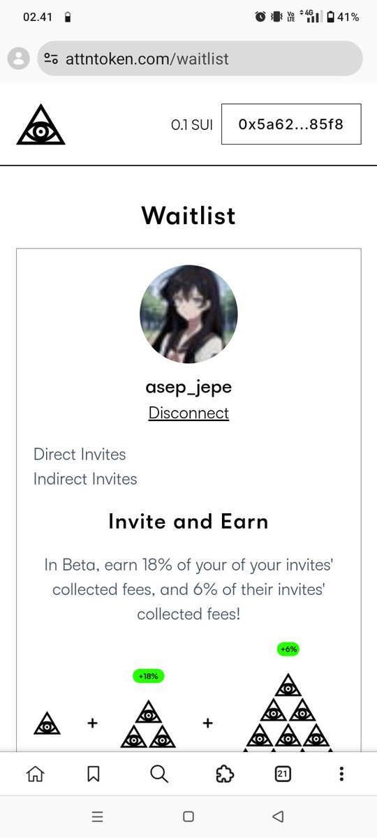 kaori (@cailin_medusa) on Twitter photo Yoo gm
Trying my luck with the <a href="/ATTNtoken/">Attention 👁️</a> whitelist 👀
You never know what it could lead to 😂
Open this link in your browser (or use Mises on mobile):
👉 attntoken.com/waitlist?ref=3…
1. Connect your Sui wallet (Slush extension)
2. Link your X account
3. That’s it — you’re in ✅ Yoo gm
Trying my luck with the <a href="/ATTNtoken/">Attention 👁️</a> whitelist 👀
You never know what it could lead to 😂
Open this link in your browser (or use Mises on mobile):
👉 attntoken.com/waitlist?ref=3…
1. Connect your Sui wallet (Slush extension)
2. Link your X account
3. That’s it — you’re in ✅