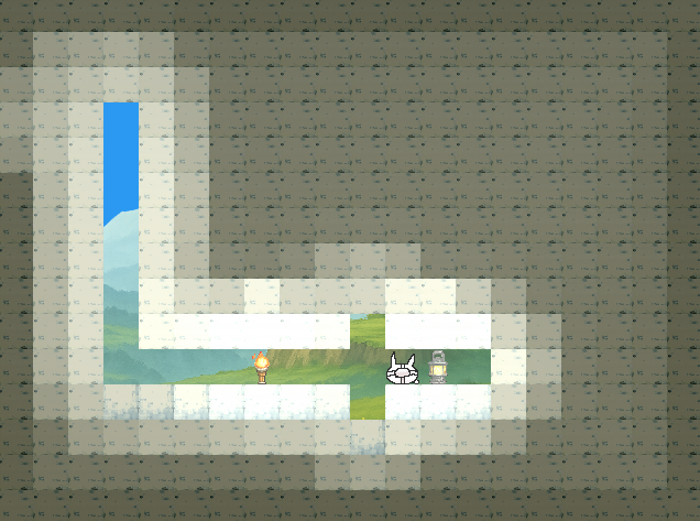 win11user's tweet photo. 画面には空の色のbrightnessに応じた明るさ調整機構と空白(map==-1)か光源による明るさ調整そして視界に入ったか否かによる視認性マップが存在する。
#gamedev #gamedevs #ゲーム制作 https://t.co/H8TDGnffu4