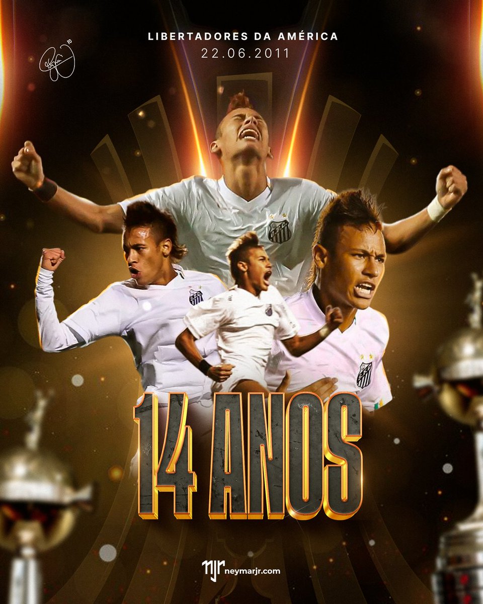 Hoje celebramos 14 anos do primeiro título internacional de <a href="/neymarjr/">Neymar Jr</a> , pelo <a href="/SantosFC/">Santos FC</a> !
O “Príncipe”, junto com o Peixe, fez história ao levantar a taça da Libertadores da América, em 22 de junho de 2011! ⚪️⚫️🐋🏆
.
Today we celebrate 14 years from Neymar Jr.'s 1st international