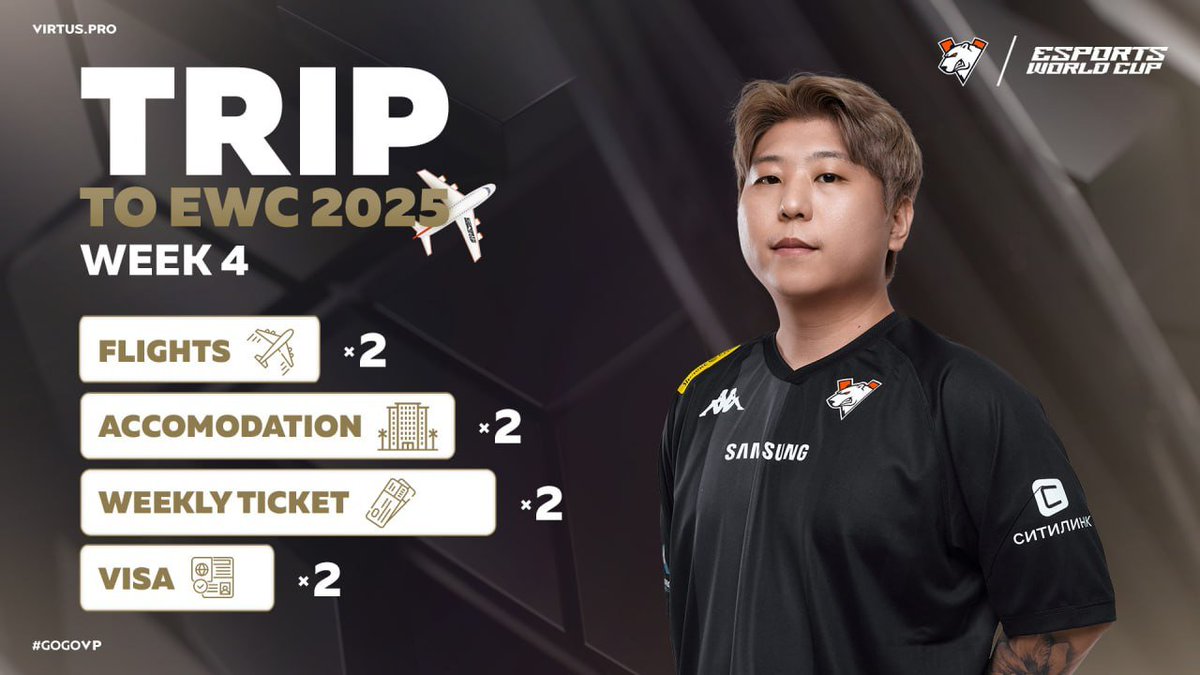 🌴 WIN A TRIP TO EWC 2025 — WEEK 4 IN RIYADH 🌴 

We’re covering it all: flights ,hotel, EWC tickets and visa😎

How to enter? — Follow <a href="/virtuspro_OW2/">Virtus.pro Overwatch 2</a> and <a href="/ow_smash/">smash</a>  

🏆 2 winners (1+1) — bring your duo for the ride!  

🗓️Winners announced June 25th, don’t blink.