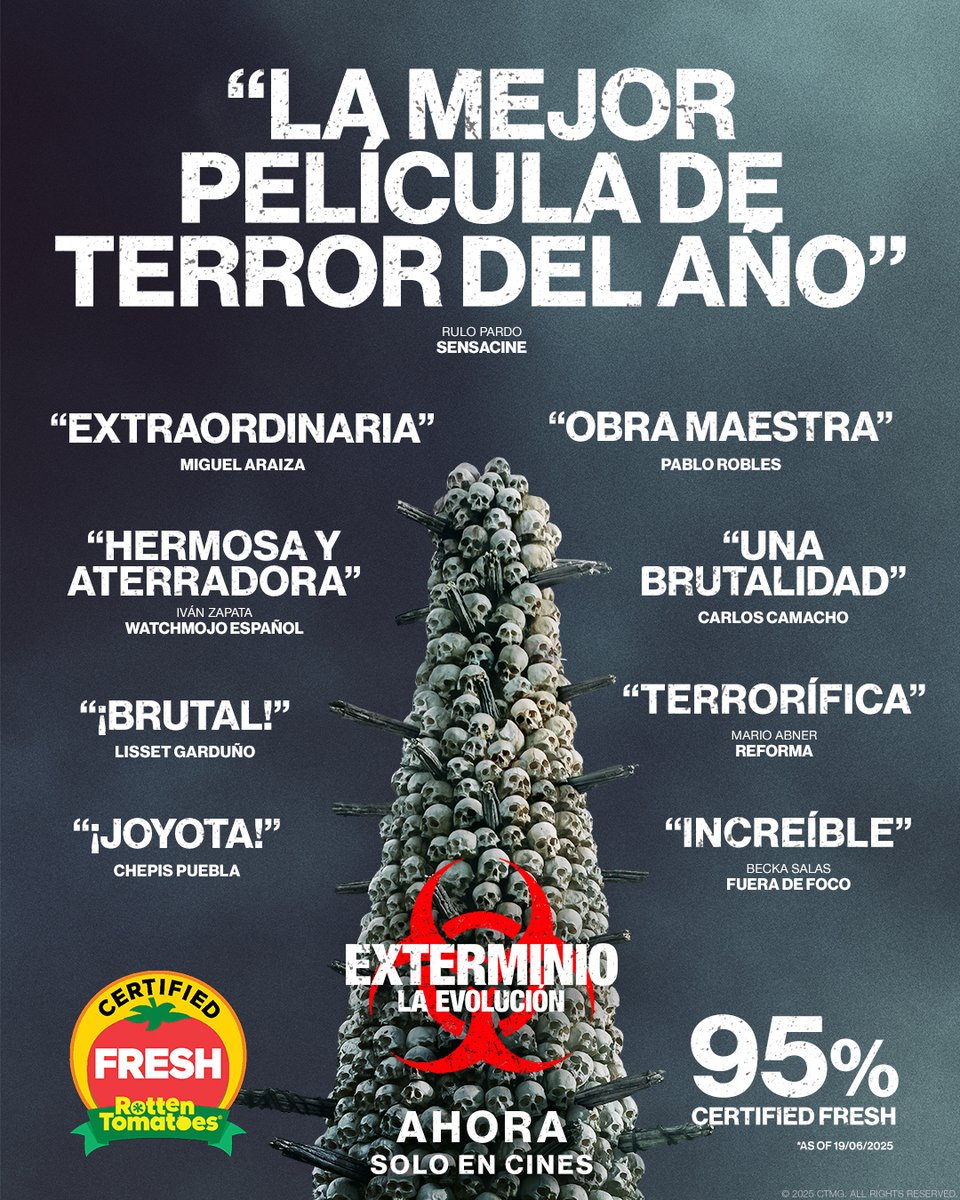 ¡Todos hablan de ella! 🤩 #ExterminioLaEvolución ☣️💀  AHORA exclusivamente en cines.