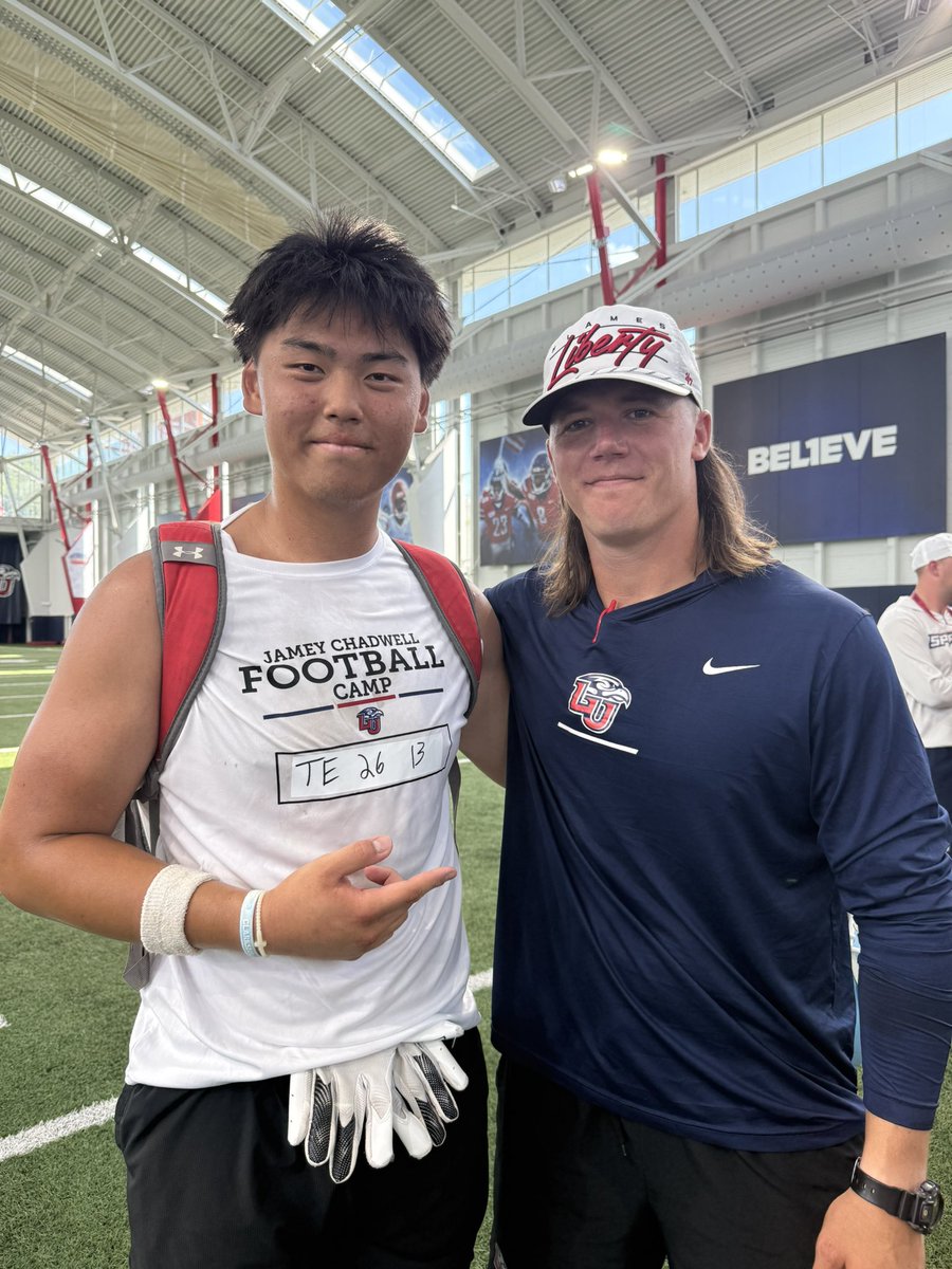 Andrew Shin (@andrews98967219) on Twitter photo Thank you <a href="/CoachChadwell/">Jamey Chadwell</a>, <a href="/Coach_Ladutko/">Cody Ladutko</a> and <a href="/LibertyFootball/">Liberty Football</a> for an amazing camp and the opportunity to showcase my skills! šā¤ļø
<a href="/CoachBMartin_/">B.Martin</a>
<a href="/Allstarrayy/">Coach Rayy</a> Thank you <a href="/CoachChadwell/">Jamey Chadwell</a>, <a href="/Coach_Ladutko/">Cody Ladutko</a> and <a href="/LibertyFootball/">Liberty Football</a> for an amazing camp and the opportunity to showcase my skills! šā¤ļø
<a href="/CoachBMartin_/">B.Martin</a>
<a href="/Allstarrayy/">Coach Rayy</a>