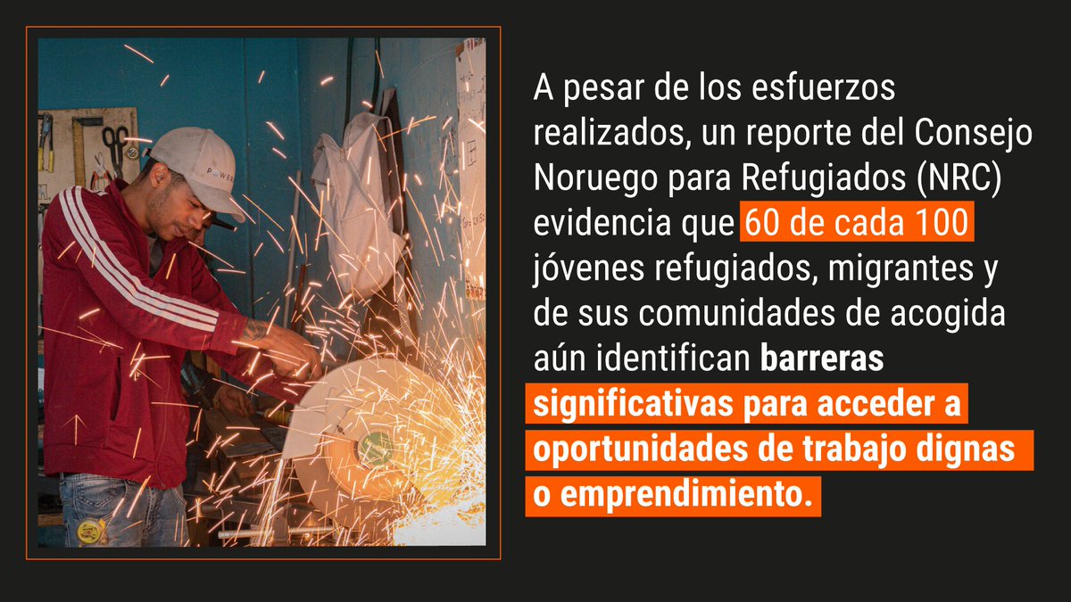 En el Día Mundial del Refugiado, la organización hace un llamado a todos los sectores económicos del país, <a href="/CancilleriaCol/">Cancillería Colombia</a>  y el <a href="/Mineducacion/">MinEducación</a> para que continúen reconociendo el inmenso potencial de jóvenes refugiados y migrantes, e incrementen sus esfuerzos y recursos para su