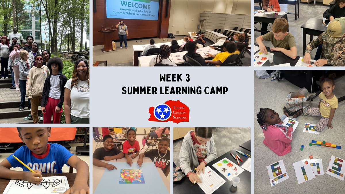 Tipton Co Schools (@tcschools_) on Twitter photo Week 3 of <a href="/TCSchools_/">Tipton Co Schools</a> Summer Learning Camp is in the books - thank you, students and staff, for all your hard work! Week 3 of <a href="/TCSchools_/">Tipton Co Schools</a> Summer Learning Camp is in the books - thank you, students and staff, for all your hard work!