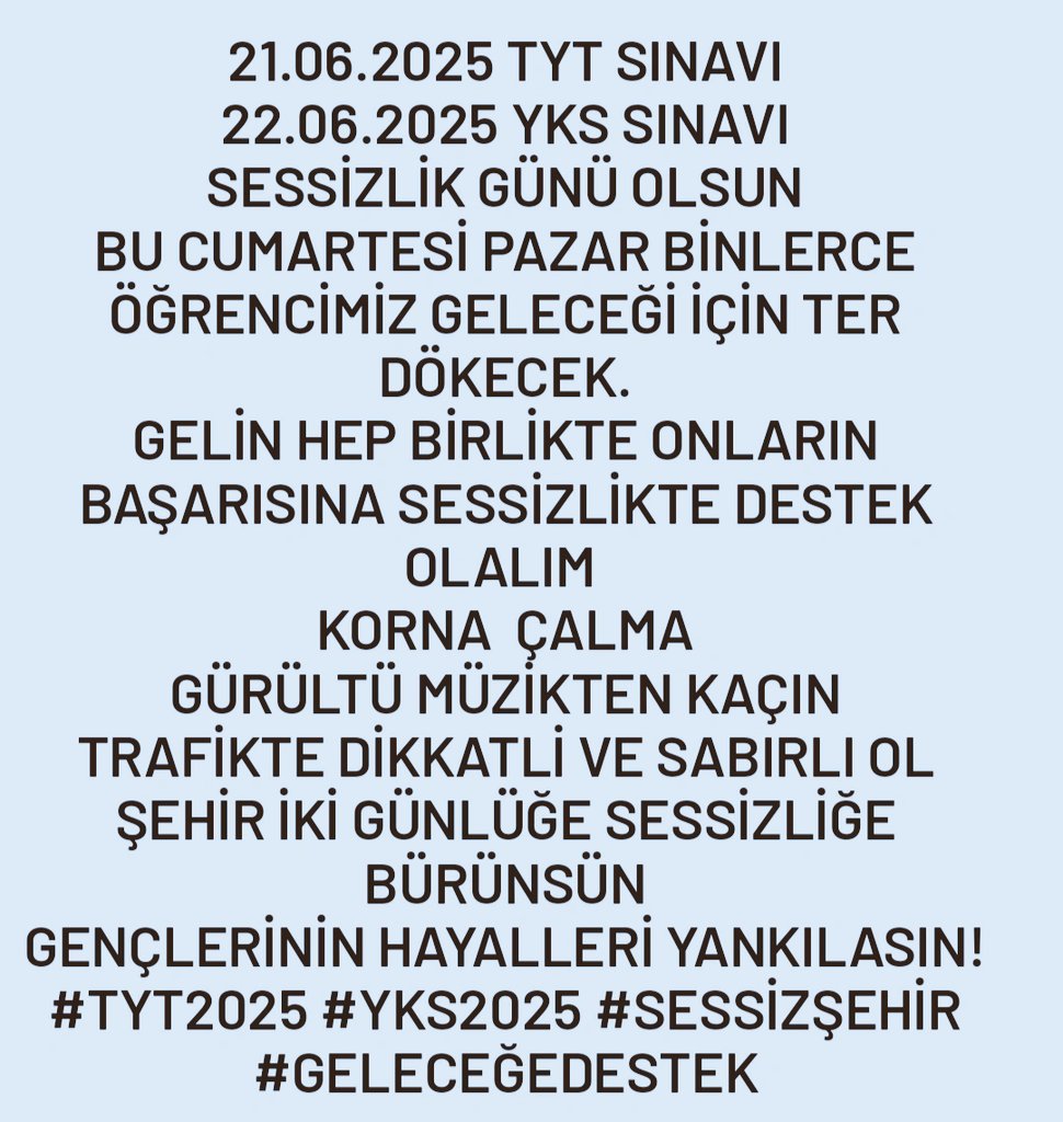 #TYT2025 #YKS2025 #SessizŞehir #Geleceğedestek