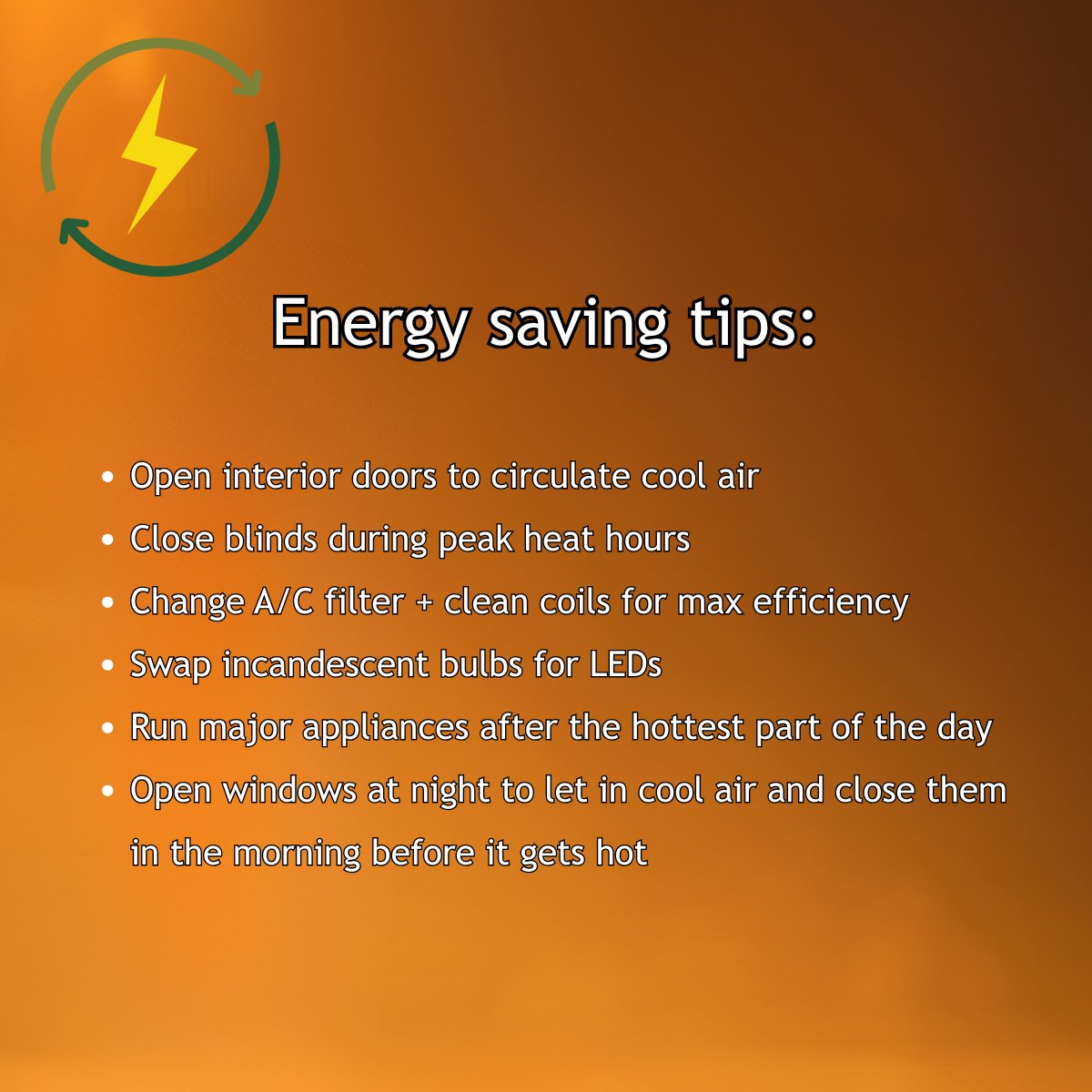 COEnergyOffice's tweet image. Colorado’s in a heat wave, but your energy bill doesn’t have to be. Stay safe and save money with simple tips to beat the extreme heat.

✅Lower costs
✅Stay cool
✅See the infographic for how

#ColoradoEnergyOffice #CEO #ColoradoSummer