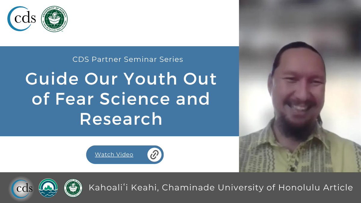 Center on Disability Studies (@cdshawaiiedu) on Twitter photo PARTNER SEMINAR April 2025 available!! Kahoaliʻi's -Guide Our Youth Out of Fear of Science and Research youtu.be/syotC6KSnN4
His work “with <a href="/PHokulani/">Project Hōkūlani</a>, helping high school students overcome their fear of science & research by connecting STEM concepts to their personal passion PARTNER SEMINAR April 2025 available!! Kahoaliʻi's -Guide Our Youth Out of Fear of Science and Research youtu.be/syotC6KSnN4
His work “with <a href="/PHokulani/">Project Hōkūlani</a>, helping high school students overcome their fear of science & research by connecting STEM concepts to their personal passion