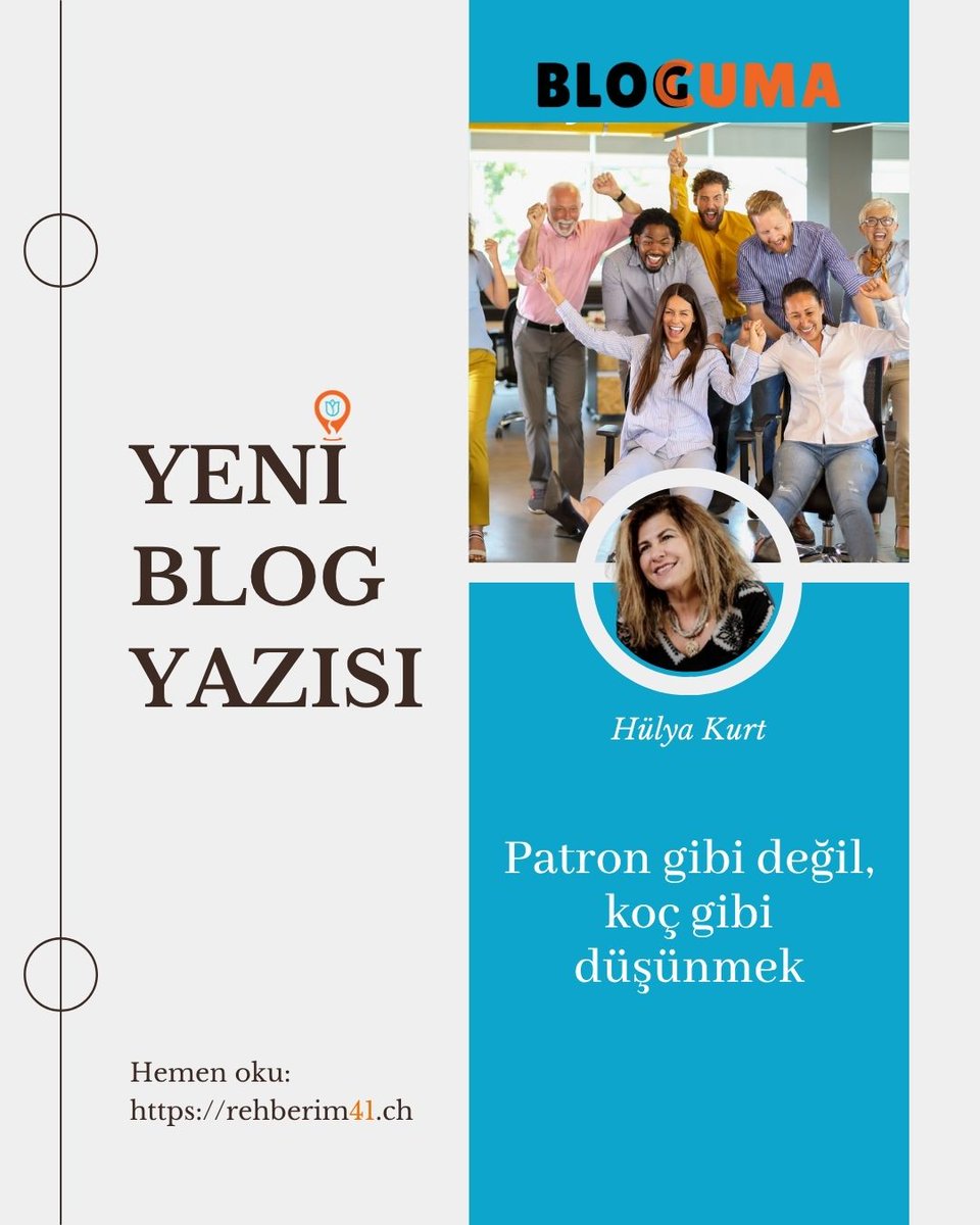 🚩Patron gibi değil, koç gibi düşünmek
✍🏻Hülya Kurt
✅Her hafta yeni bir yazı!

#hulyakurt #kariyeryolculuğu #network #kadınliderler #GlobalBusiness #ExpatLife #isviçredekitürkler #Avrupadakitürkler #hulyakurt #rehberim41 #İsviçre #Schweiz #Suisse #Switzerland #bern #zürih #basel