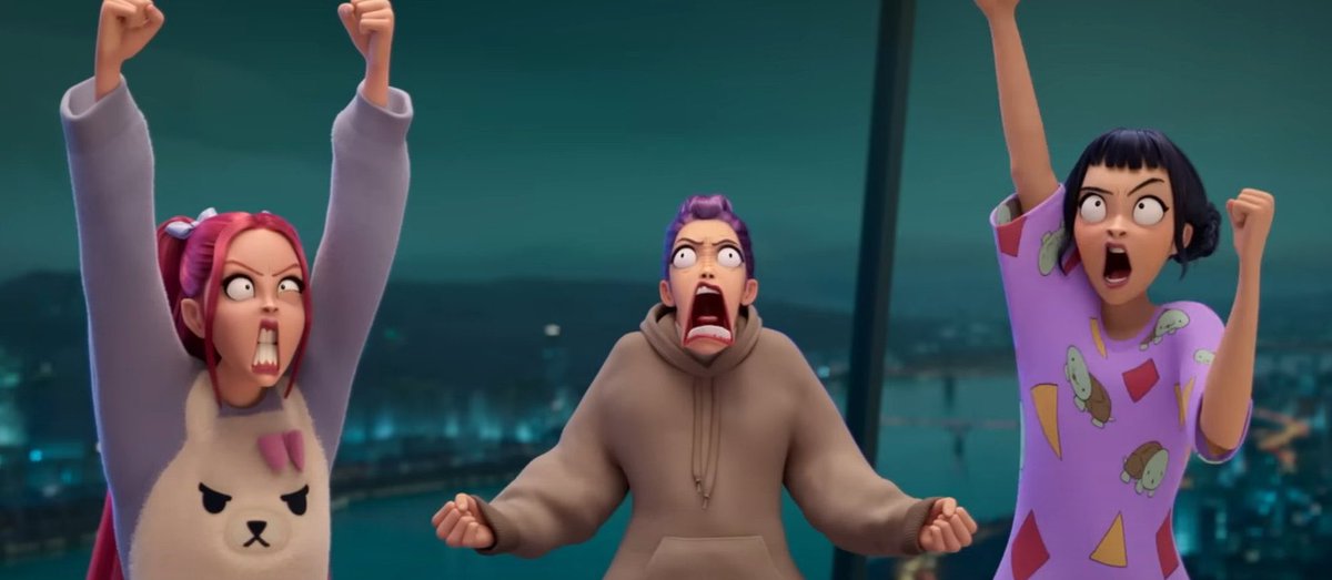 It so obvious that #KPOPDEMONHUNTERS is written by a women because only true girlies know that girls actually genuinely act like this around each other <3