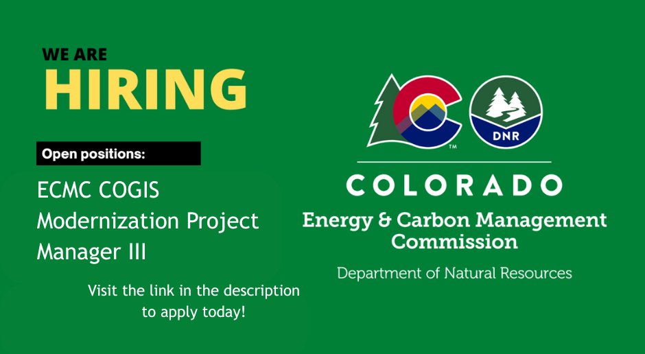 Join the Colorado Energy &amp; Carbon Management Commission as a Colorado Oil and Gas Information System Project Manager! Lead the ECMC’s system redesign, cloud migration and modernization of CO’s energy data system. Apply today: bit.ly/4l01Jmf