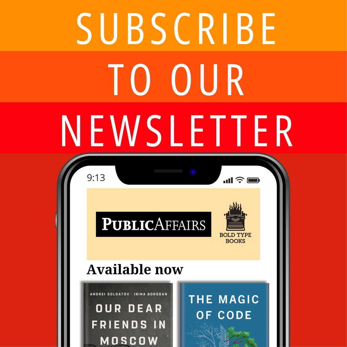 Get 20% off your next order when you sign up for our newsletter at boldtypebooks.com