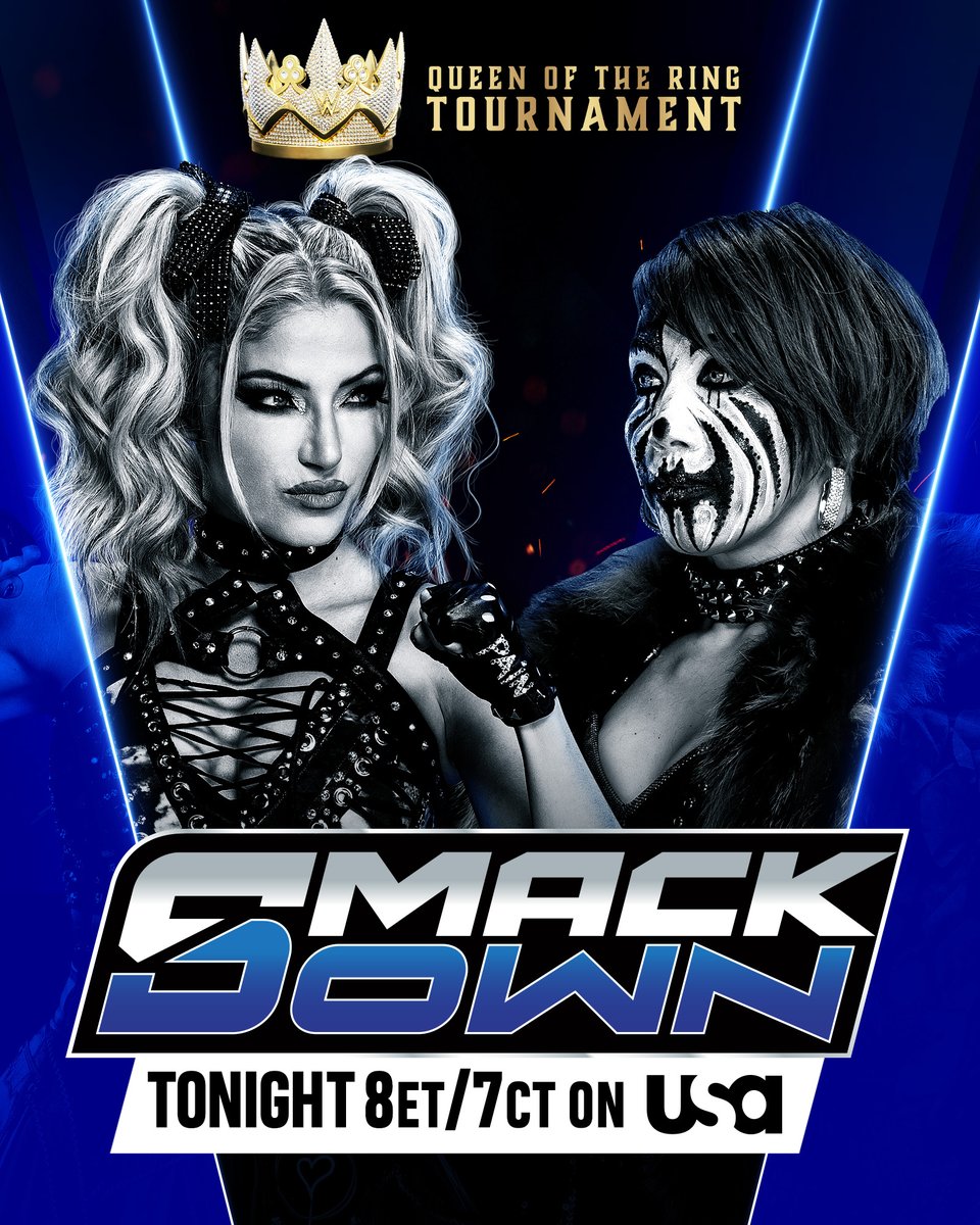 WWE (@wwe) on Twitter photo Who will advance to the final of the Queen of the Ring Tournament when <a href="/AlexaBliss_WWE/">Lexi (Kaufman) Cabrera</a> and <a href="/WWEAsuka/">ASUKA / 明日華</a> battle it out TONIGHT on #SmackDown?
📺 8ET/7CT on <a href="/USANetwork/">USA Network</a> Who will advance to the final of the Queen of the Ring Tournament when <a href="/AlexaBliss_WWE/">Lexi (Kaufman) Cabrera</a> and <a href="/WWEAsuka/">ASUKA / 明日華</a> battle it out TONIGHT on #SmackDown?
📺 8ET/7CT on <a href="/USANetwork/">USA Network</a>