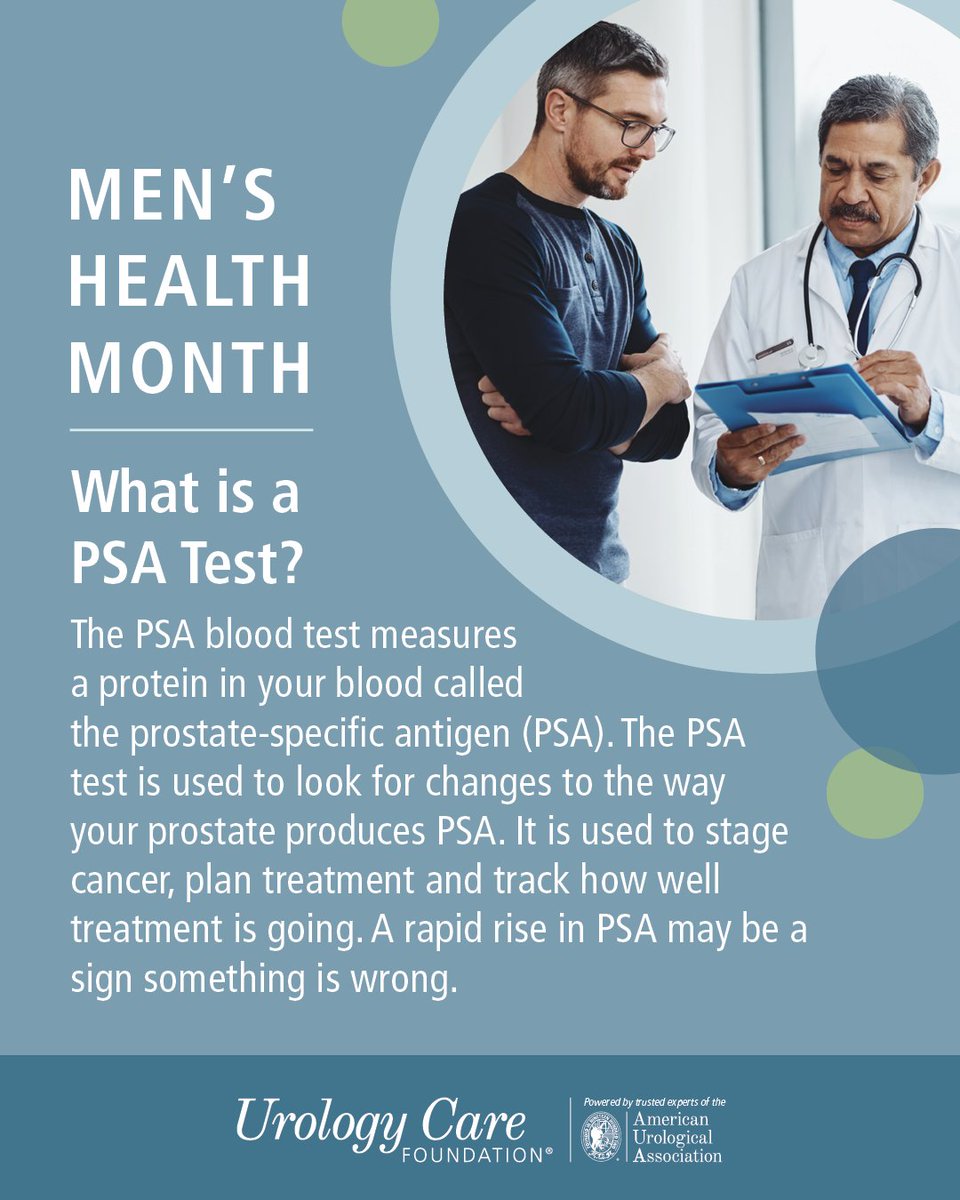 Did you know prostate cancer is the most serious reason for a high PSA? AUA Guidelines recommend you start talking with your doctor at 45 to start getting tests, but if you have a family history of cancer, it may be earlier #MensHealthMonth 

Read more: bit.ly/4canFqy