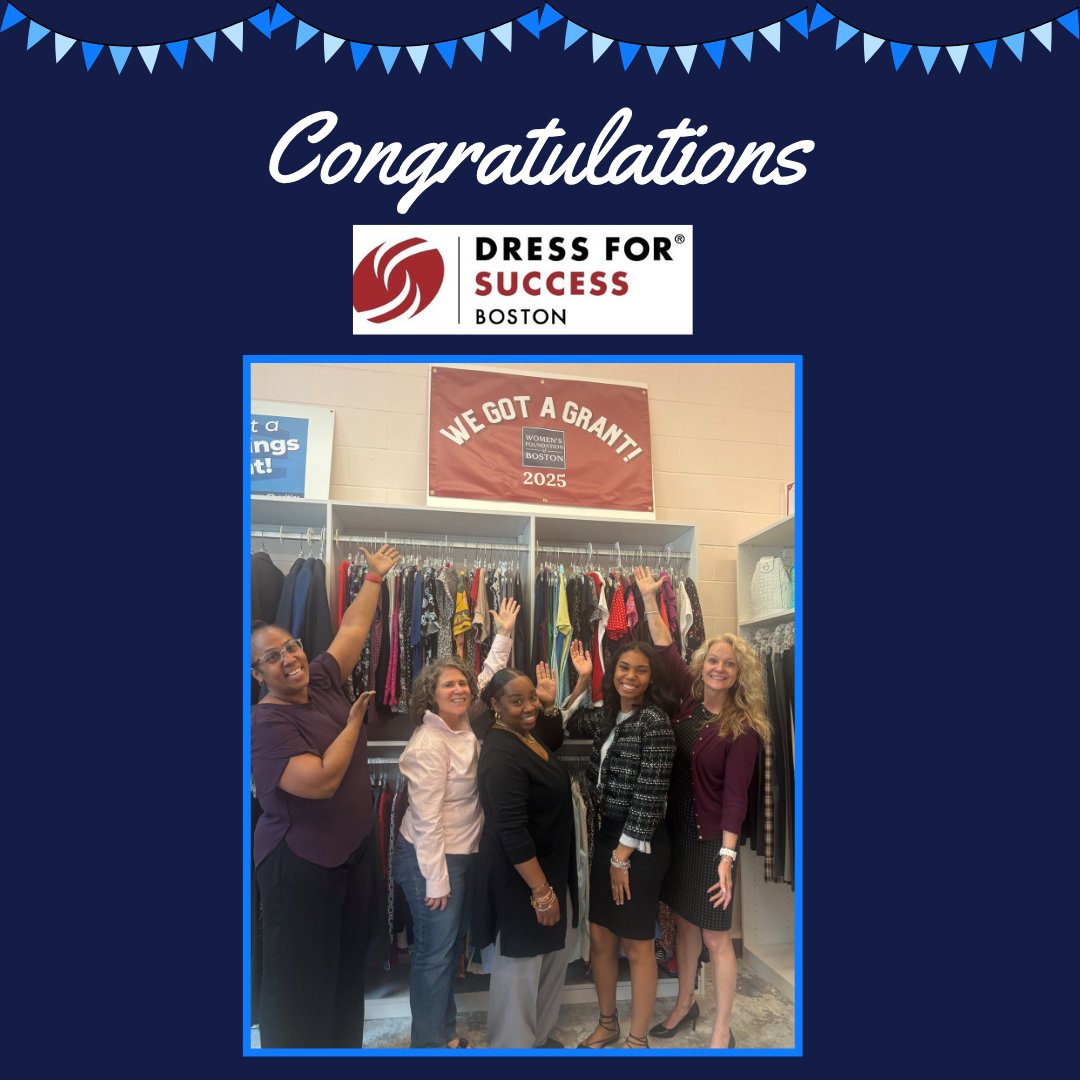 🎉Congratulations to Dress for Success Boston (DFSB)! We’re excited to award DFSB a three-year grant to support the expansion of their Confidence Days program, bringing one-day job readiness workshops to more young women in MA!

#wfboston #DFSBoston #DressforSuccess