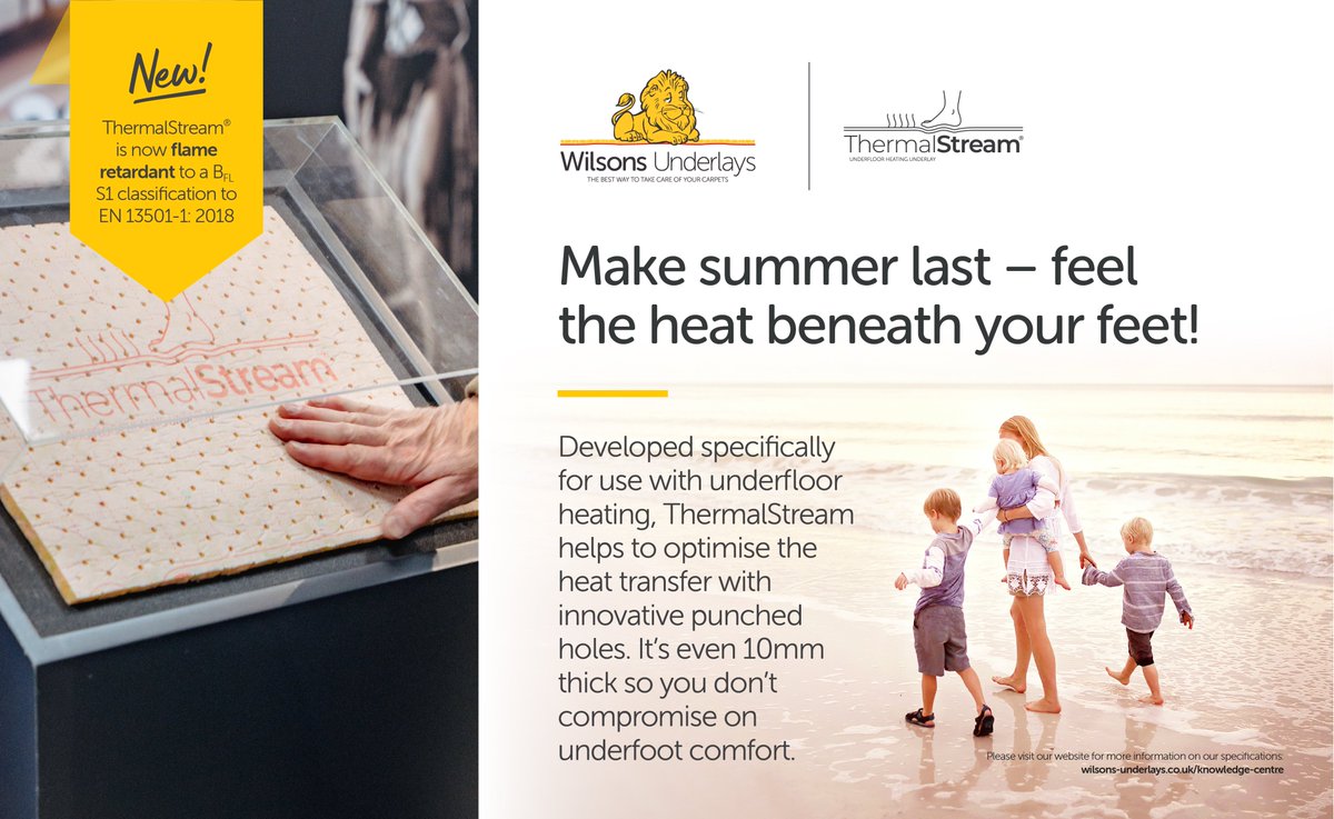 Enjoying the early summer heat? Make it last all year round with ThermalStream for underfloor heating! With an exceptional rate of heat transfer, you can keep your feet enjoying the heat all year long! Contact us today for a free sample! #underlay #heat #summer #thermalstream