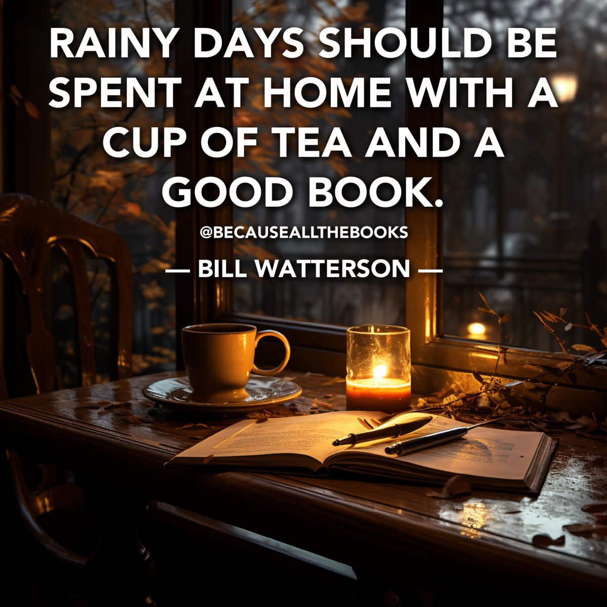 Rainy mornings, afternoons, and evenings are better spent at home with tea and a good book!