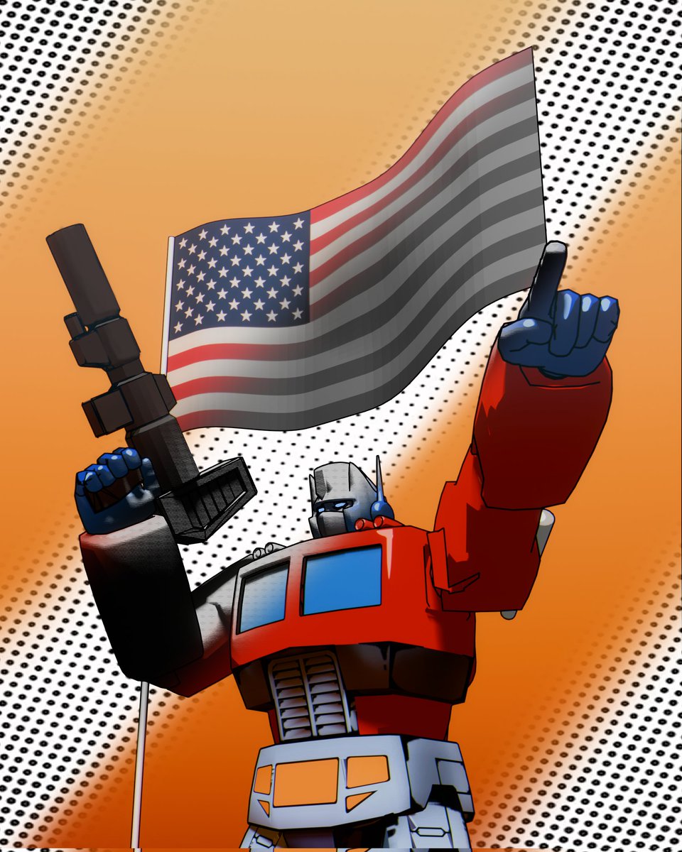 COMIC BOOK STYLE - Patriot Optimus Prime 🇺🇸🇺🇸 #b3d #digitalart #comics