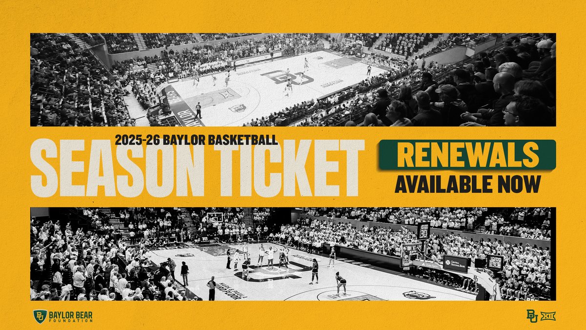 BearFoundation's tweet image. Renewals for @BaylorMBB and @BaylorWBB are LIVE NOW: baylorbea.rs/HoopsRenewals
#SicEm